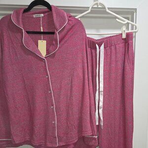 BRAND NEW WITH TAGS - EKOUAER PINK WITH GRAY TOP AND BOTTOM PAJAMAS - SIZE LARGE
